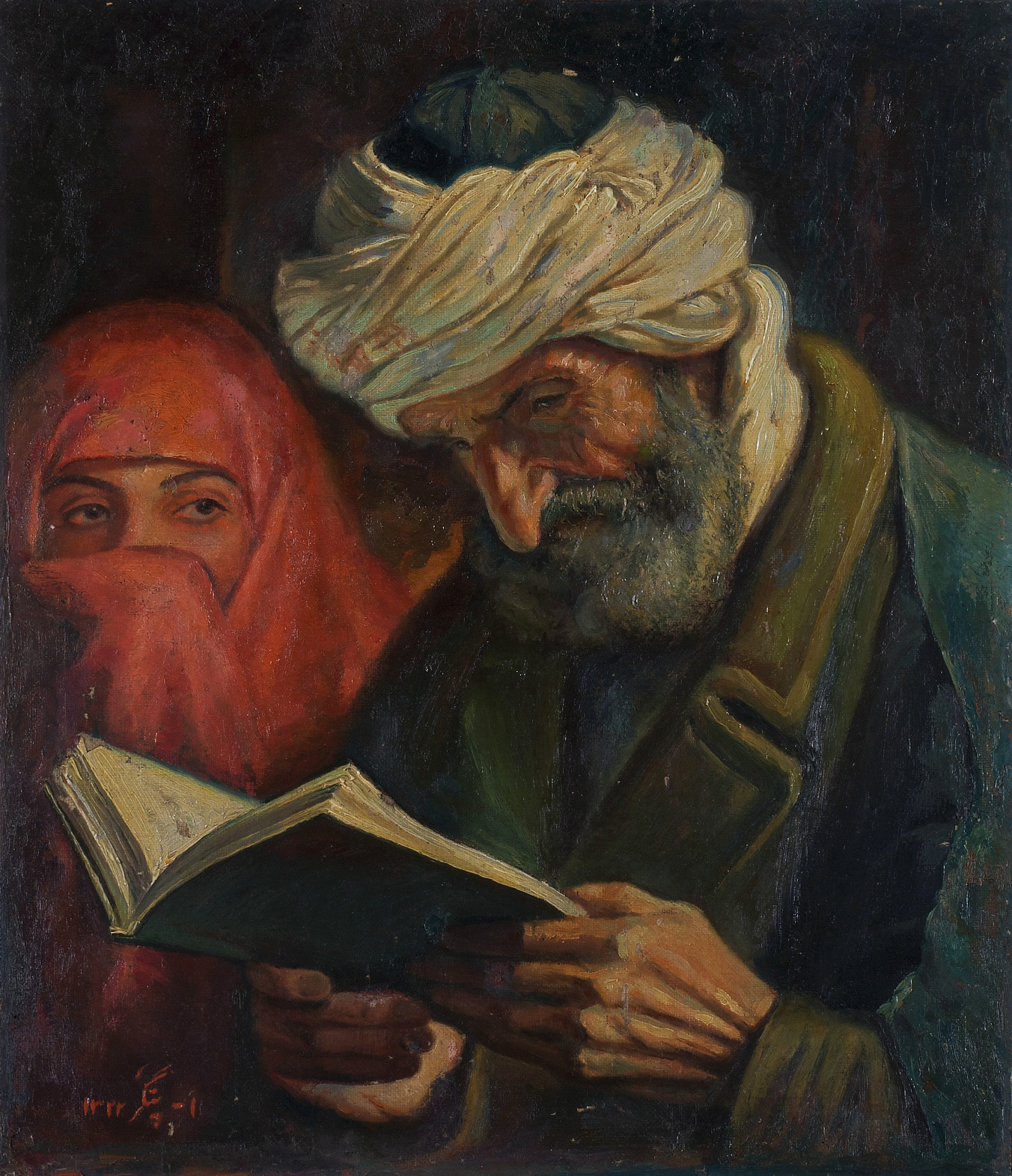 اصغر پتگر - ۱۳۲۰- فالگیر (رنگ و روغن، ۴۴*۵۱)