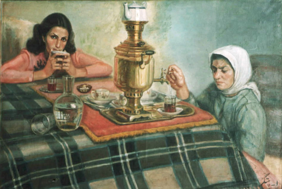 اصغر پتگر - ۱۳۲۴- ایراندخت ستوده – همسر نقاش (رنگ و روغن، ۱۲۰*۸۰)